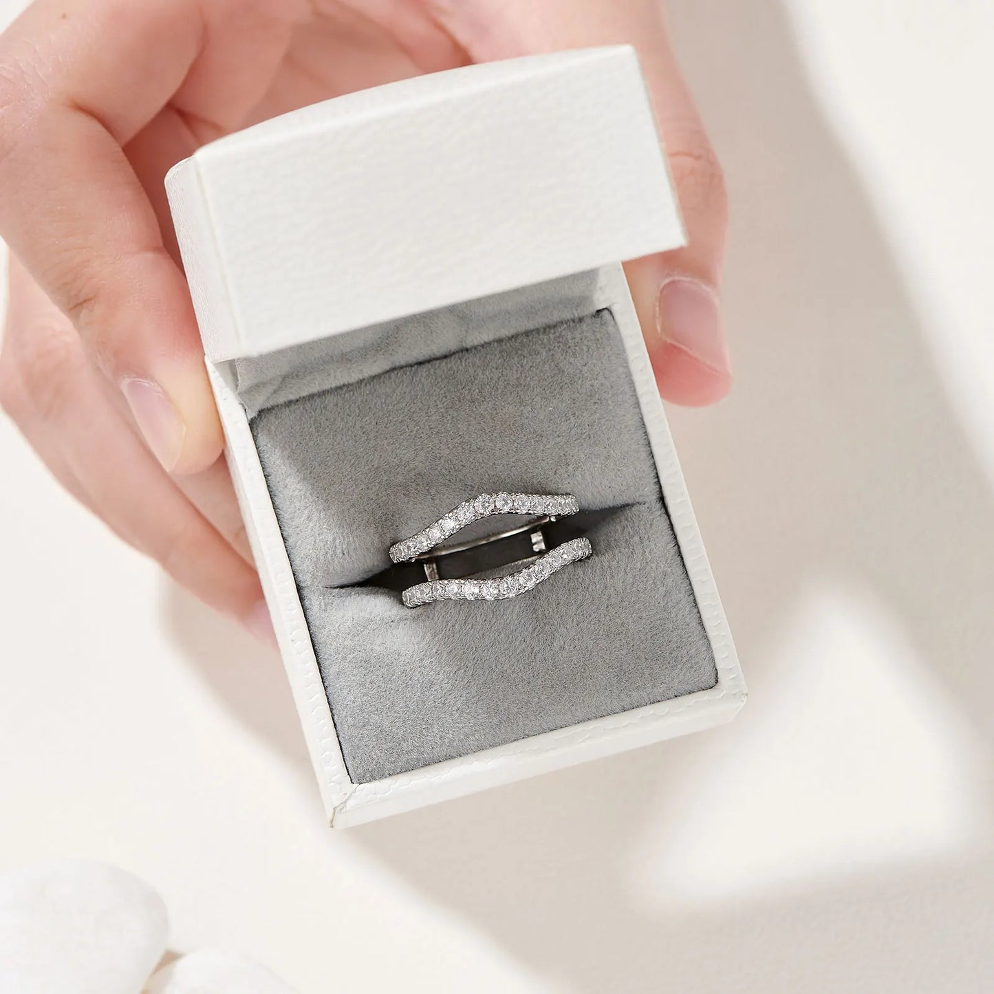 925 Sterling Silver Moissanite Rings for Women Engagement Wedding Band Simulated Diamond Jewelry Luxury Enhancer Ring