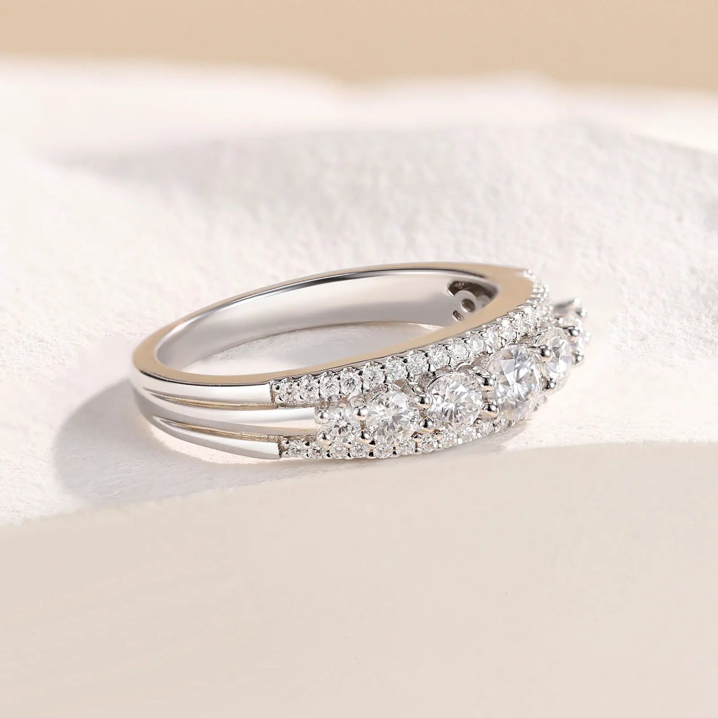 Luxury Moissanite Wedding Rings for Women Original 925 Sterling Silver Eternity Band Brilliant Engagement Ring Jewelry