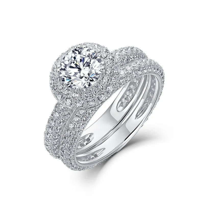 Deluxe Moissanite Band Ring with Certificate Laboratory Diamond Rings Women Wedding Jewelry 18K Gold Plated S925 Silver