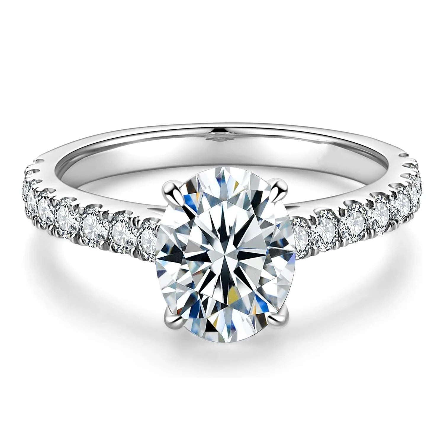 Super Flash 1-3ct Oval Moissanite Women Ring Laboratory Diamond Wedding Ring Jewelry 18K Gold Plated S925 Silver Certificate