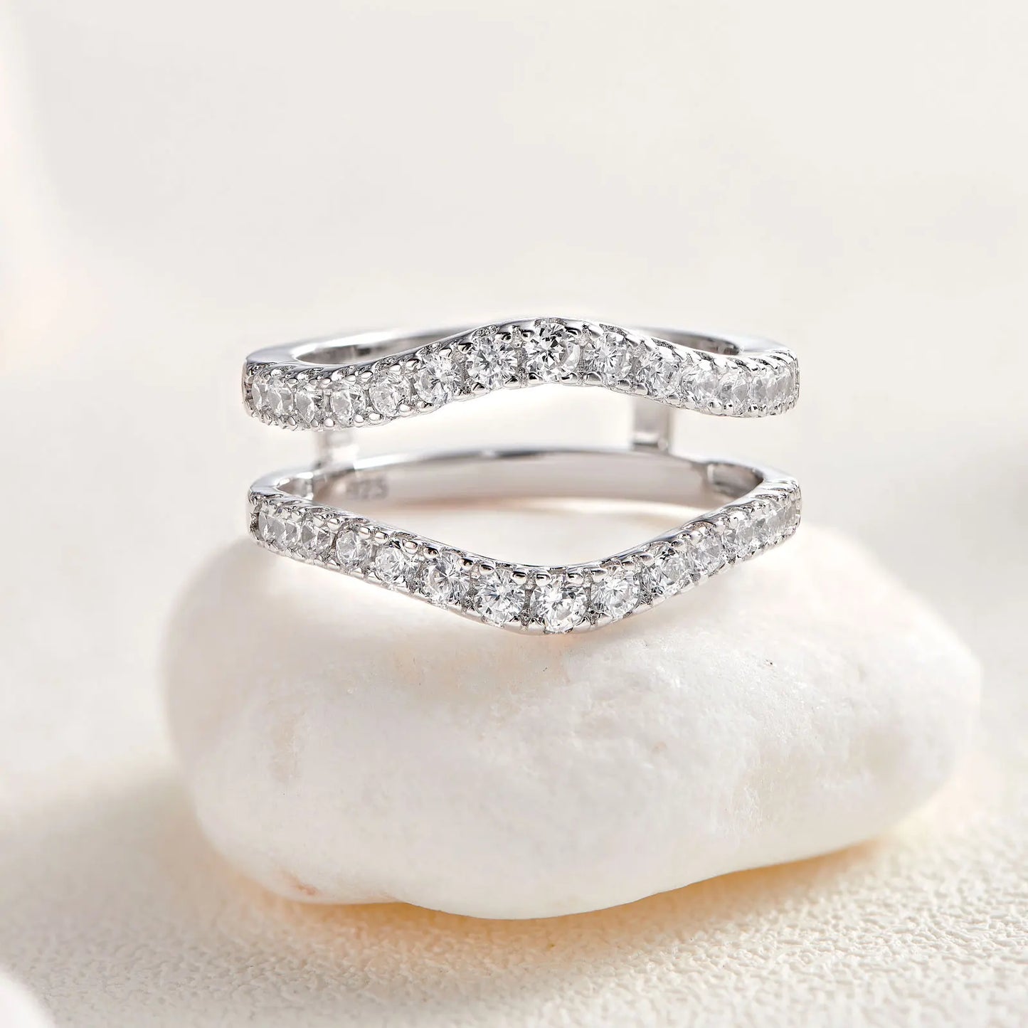 925 Sterling Silver Moissanite Rings for Women Engagement Wedding Band Simulated Diamond Jewelry Luxury Enhancer Ring