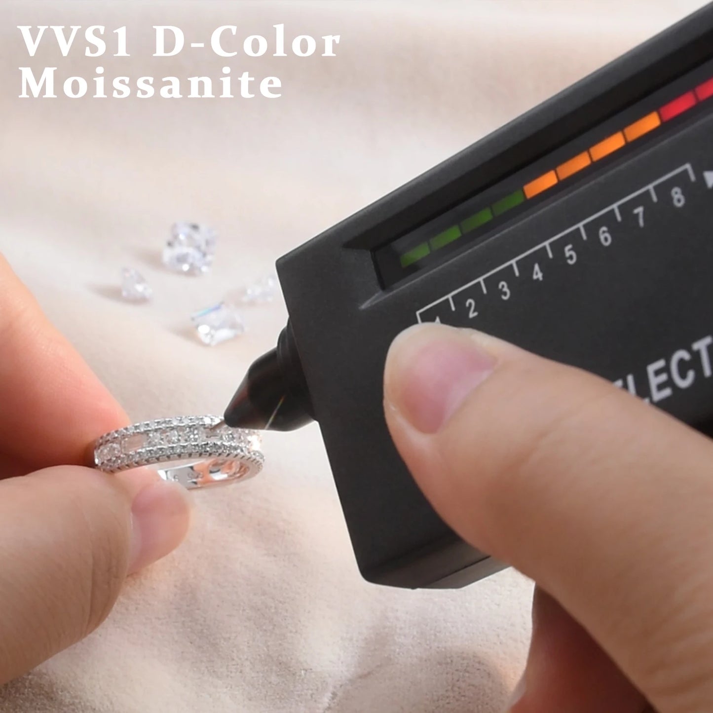 Moissanite Wedding Bands for Women Wide 925 Sterling Silver Promise Engagement Rings Round Emerald Cut Simulated Diamond