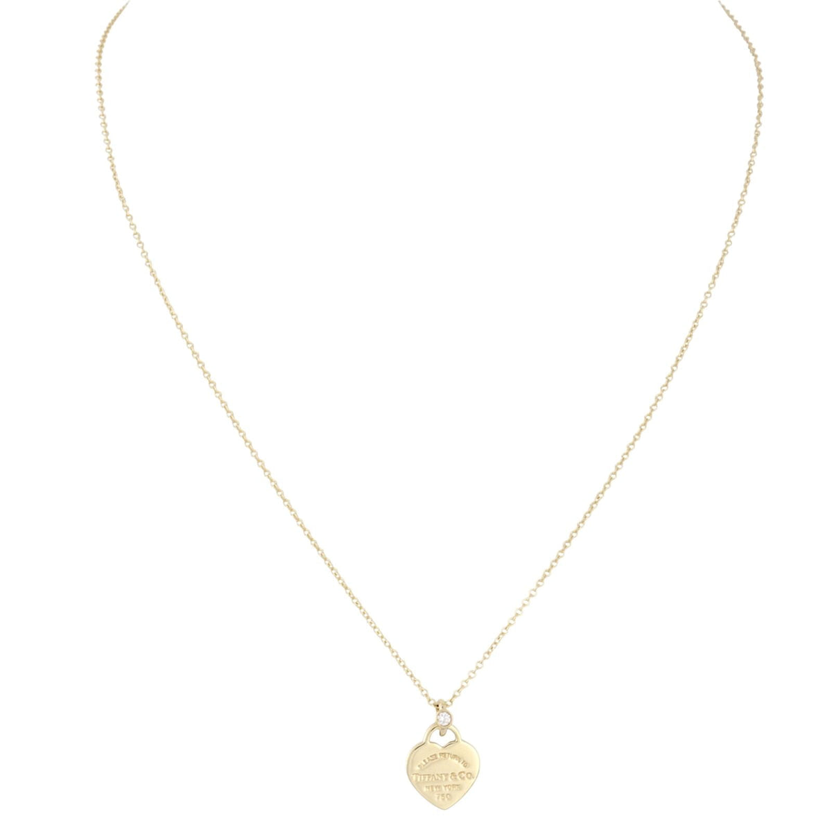 Tiffany & Co Return to Tiffany Heart Yellow Gold Pendant Necklace Mini
