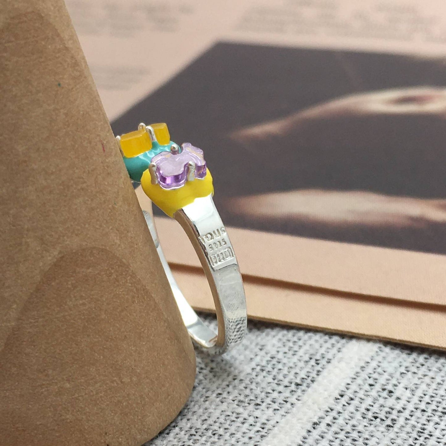 Small gold and gemstones Ring TOUS Balloon