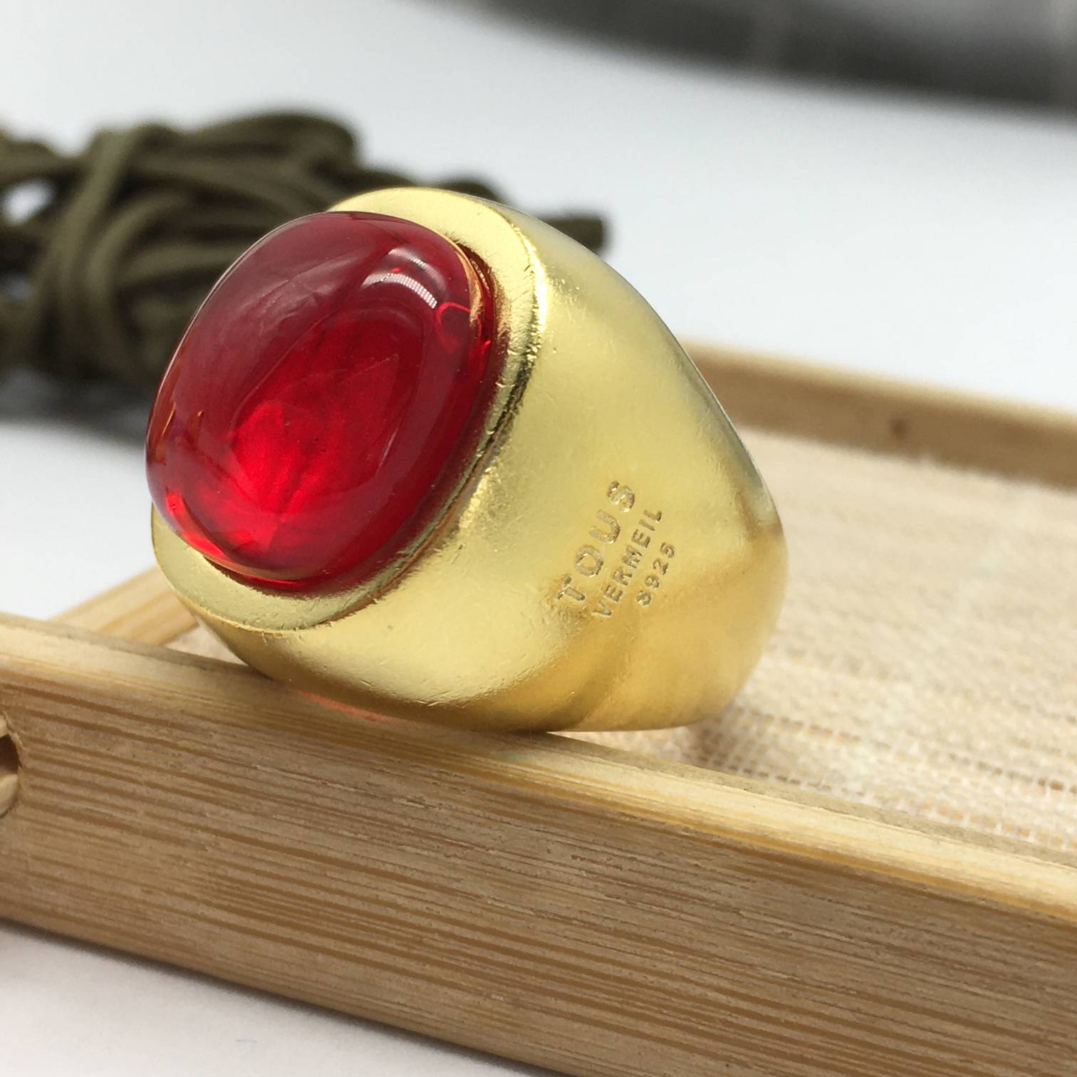 Silver vermeil red Ring with amethyst
