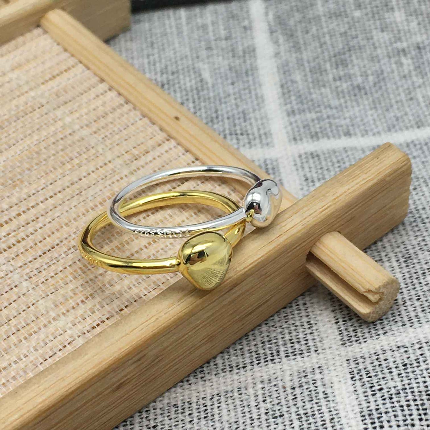 Silver and silver vermeil Joy Bits rings