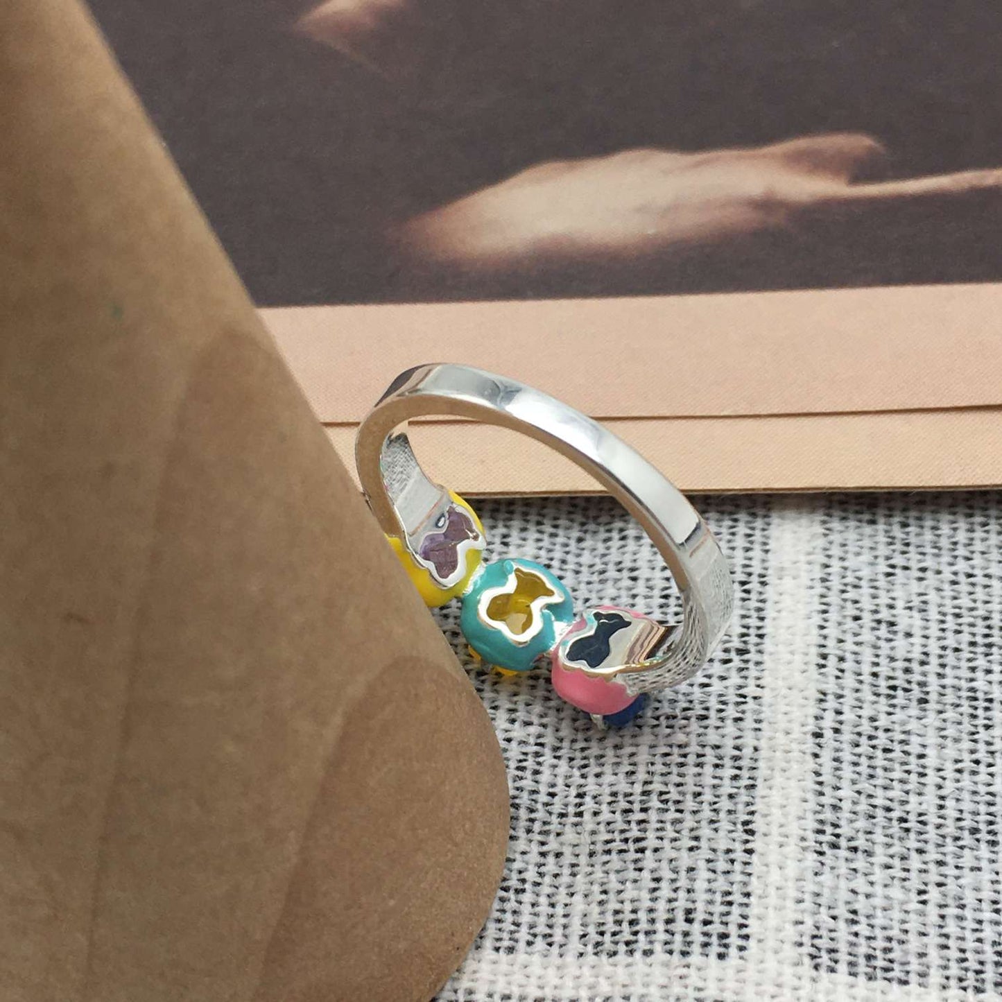 Small gold and gemstones Ring TOUS Balloon
