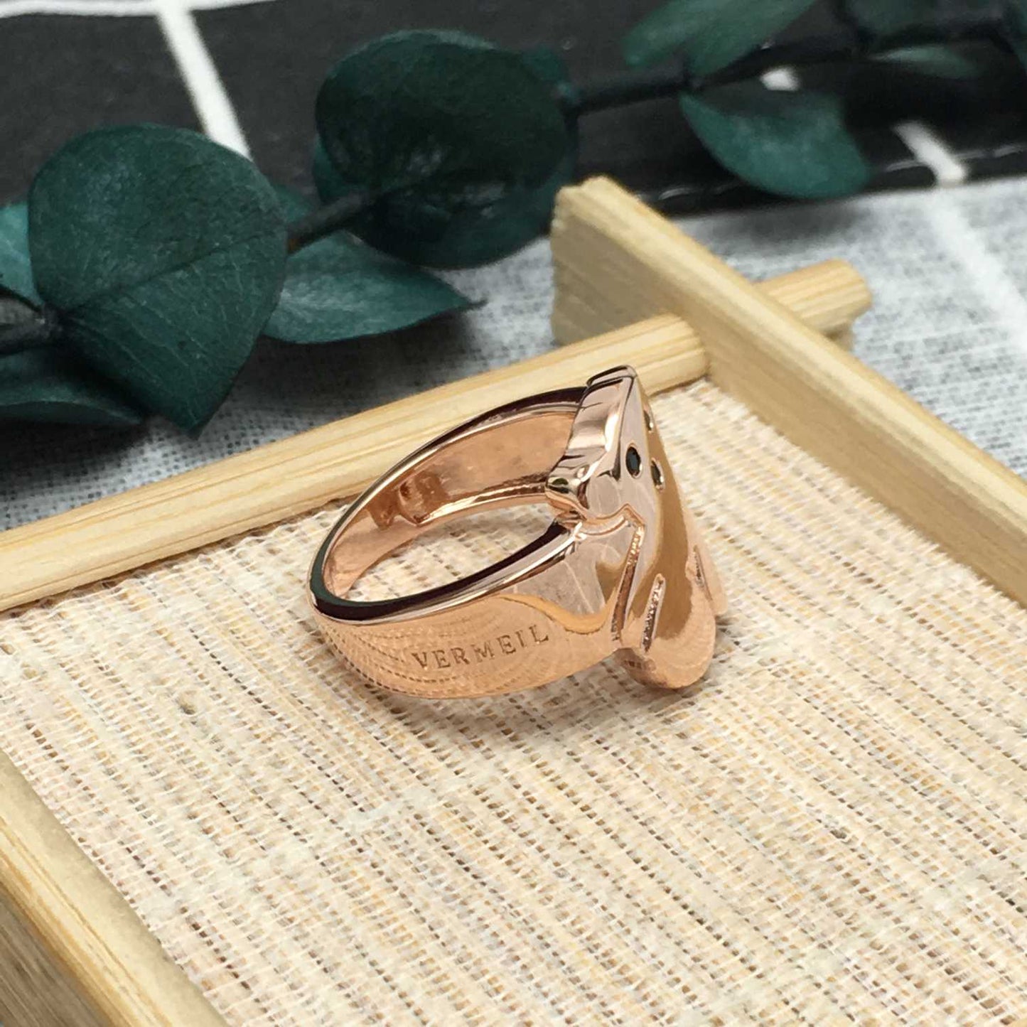 Rose Vermeil Silver Sweet Dolls Ring with Spinel
