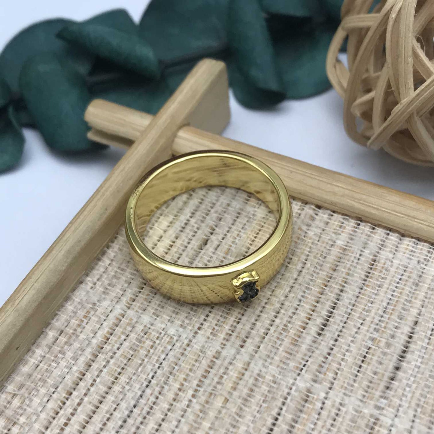 Silver Vermeil Nocturne Ring with Diamond bear