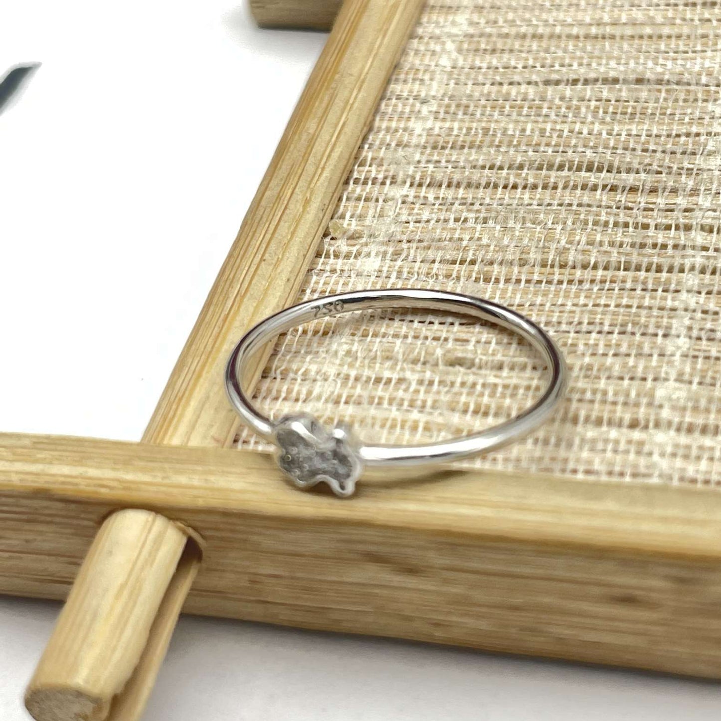 White Puppies Ring with Bear motif