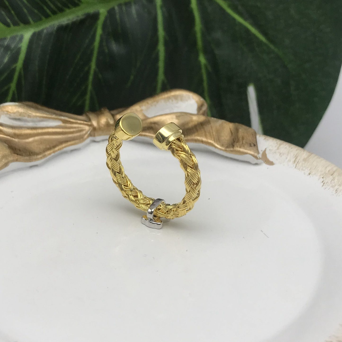 Silver vermeil New Motif Ring with chrome diopside bear size