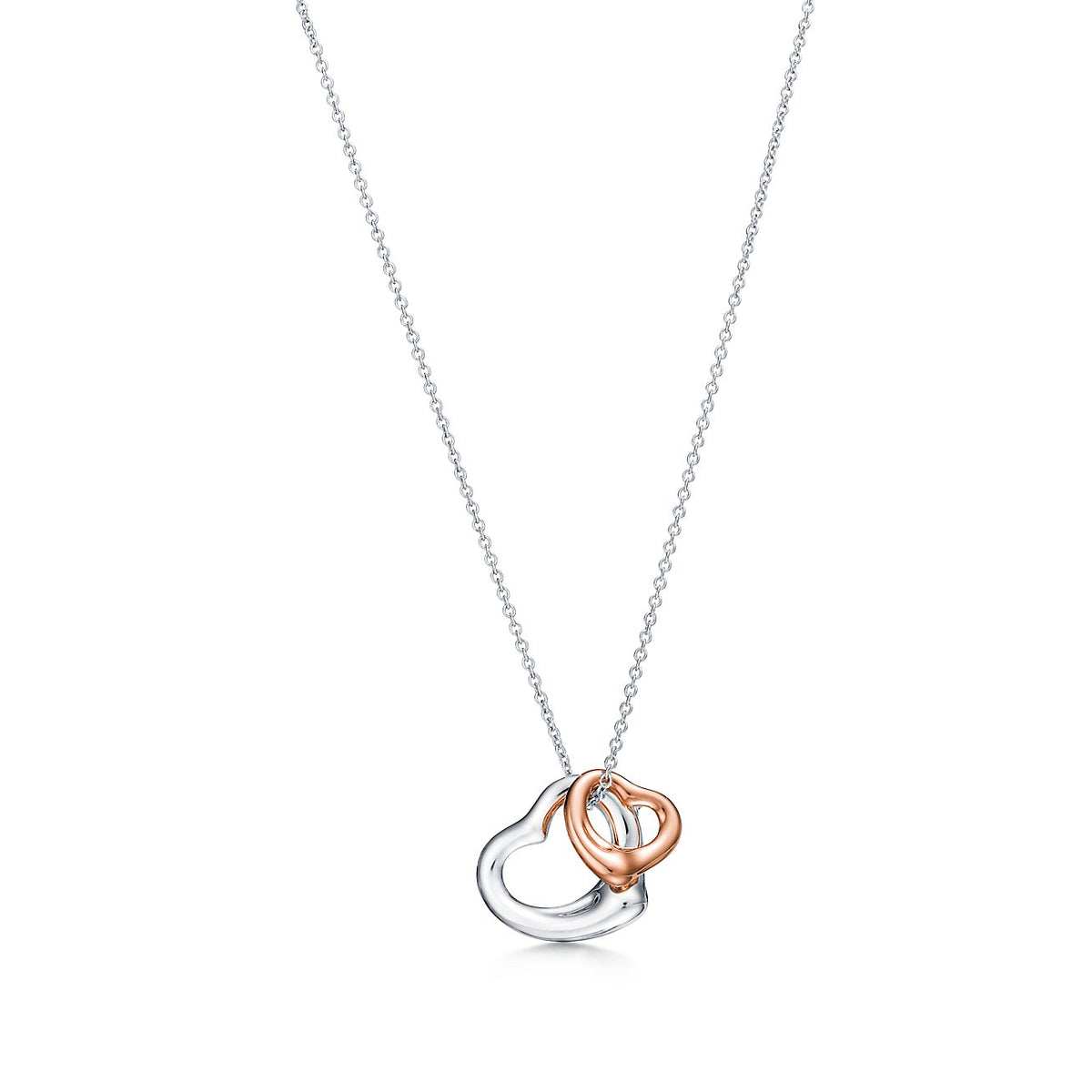 Elsa PerettiĀ® Open Heart pendant in sterling silver and rose