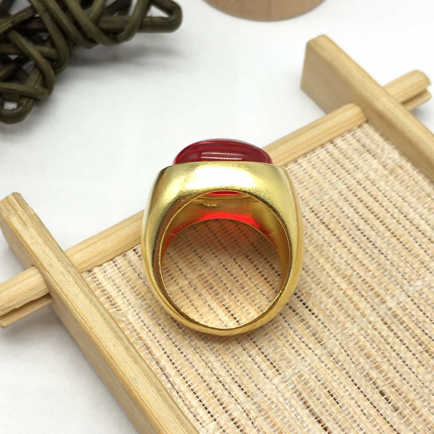 Silver vermeil red Ring with amethyst