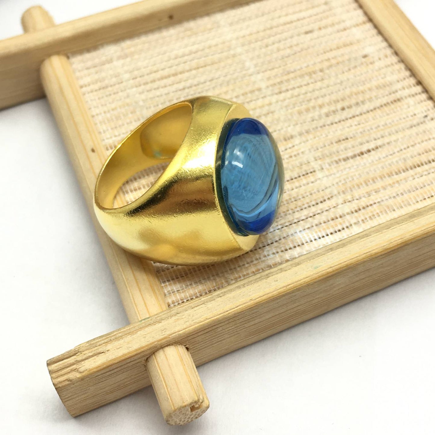 Silver vermeil Blue Ring with amethyst