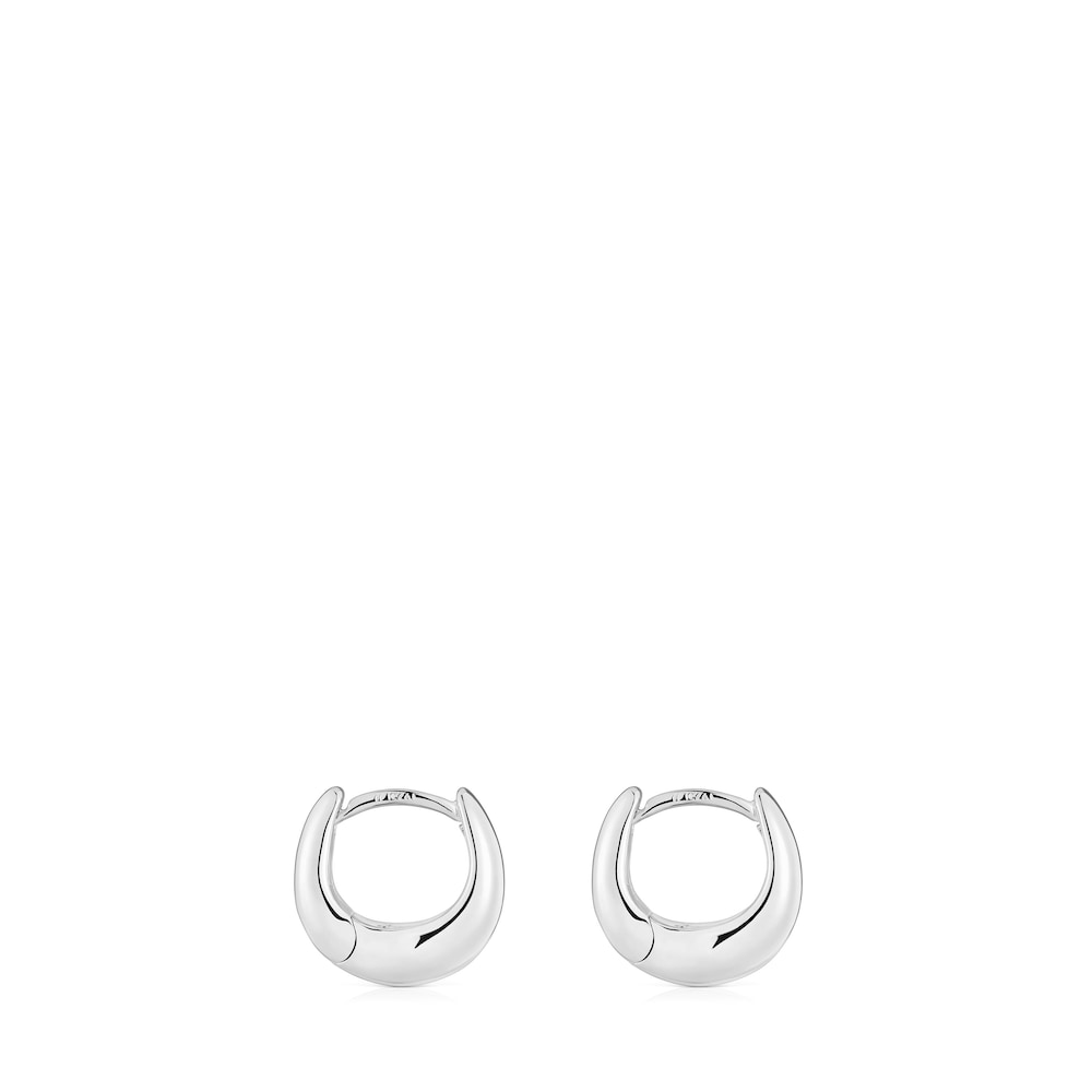 Short, thick silver Hoop earrings Basics |