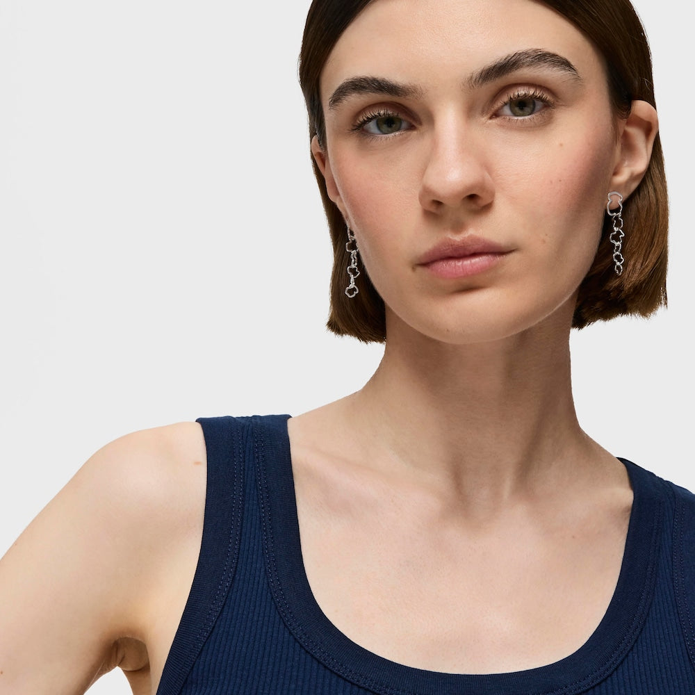 Long Carrusel bear-motif Earrings |