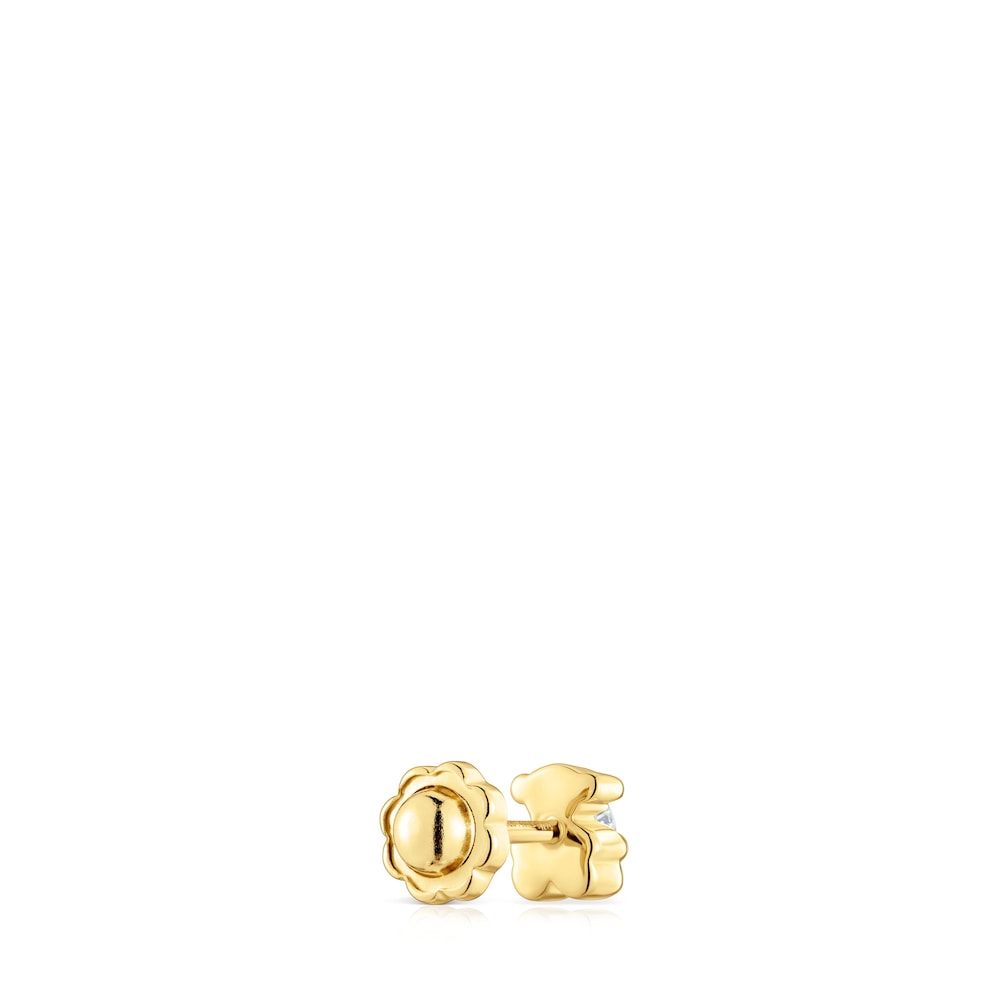 Gold Bear earring with lab-grown Lili |