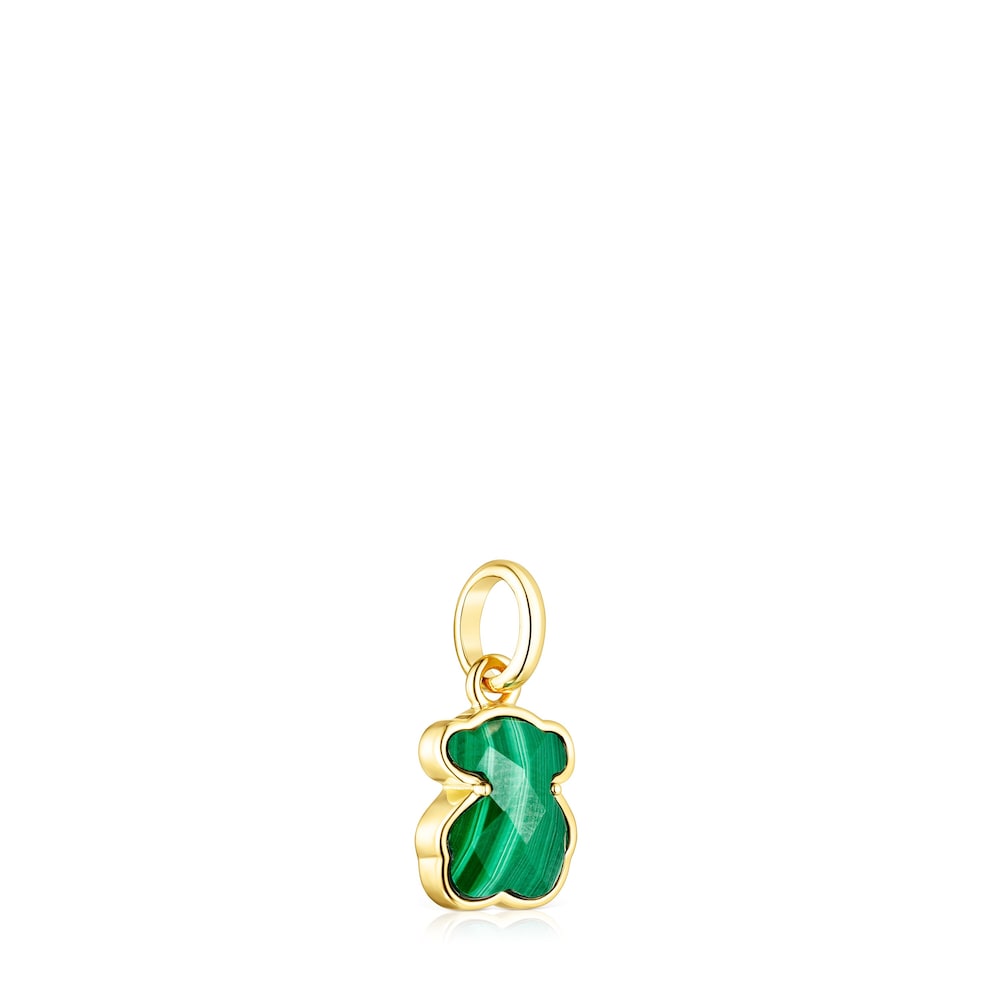 Silver Vermeil and Malachite Icon Color Pendant |