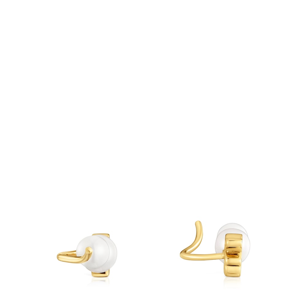 Gold bear climber Earring with cultured pearls Sweet Dolls |