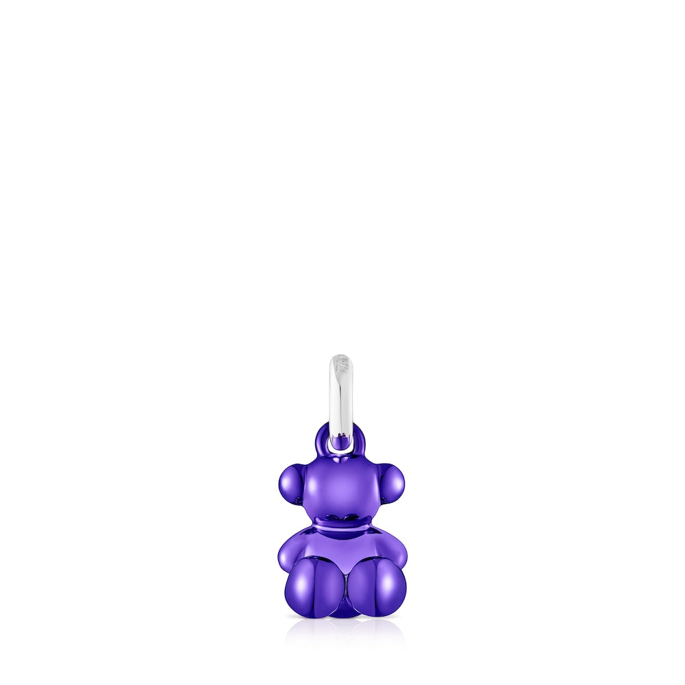 Small Bold Bear lilac steel bear Pendant