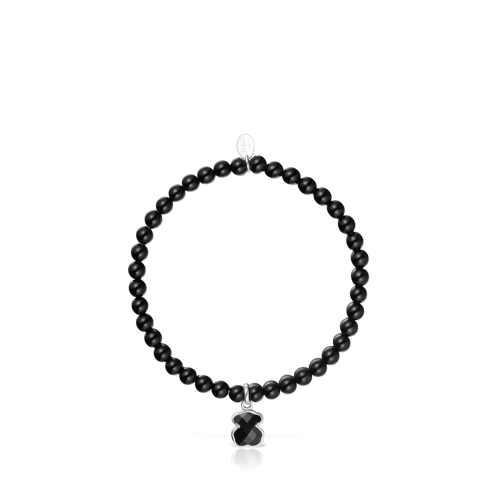 Silver and onyx Icon Color bracelet |