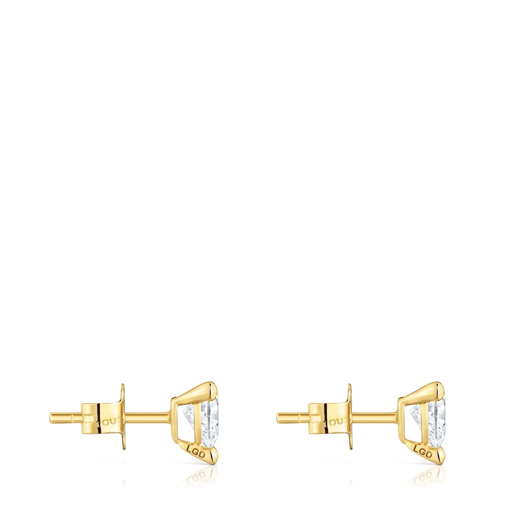 Gold Earrings with lab-grown diamonds Garden Of Love LGD |