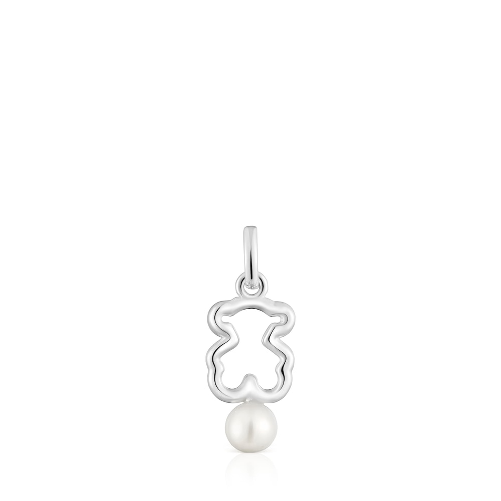 Silver Bear pendant with cultured pearl New Silueta