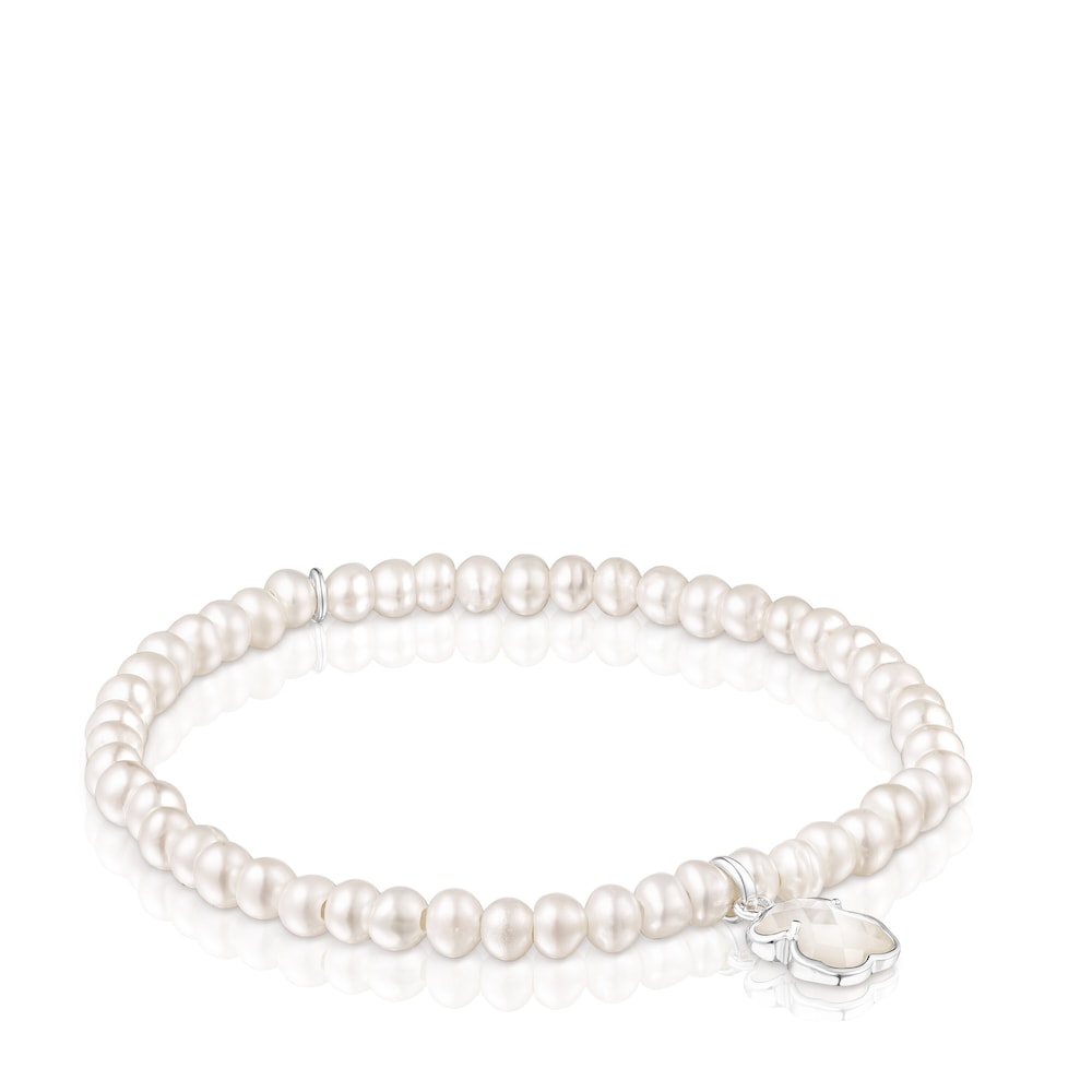 Silver Icon Color bracelet with pearls |