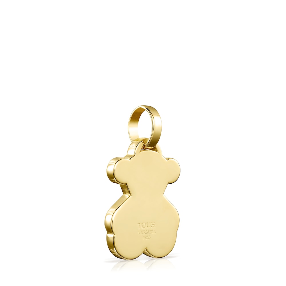 Medium Silver Vermeil Sweet Dolls bear Pendant |