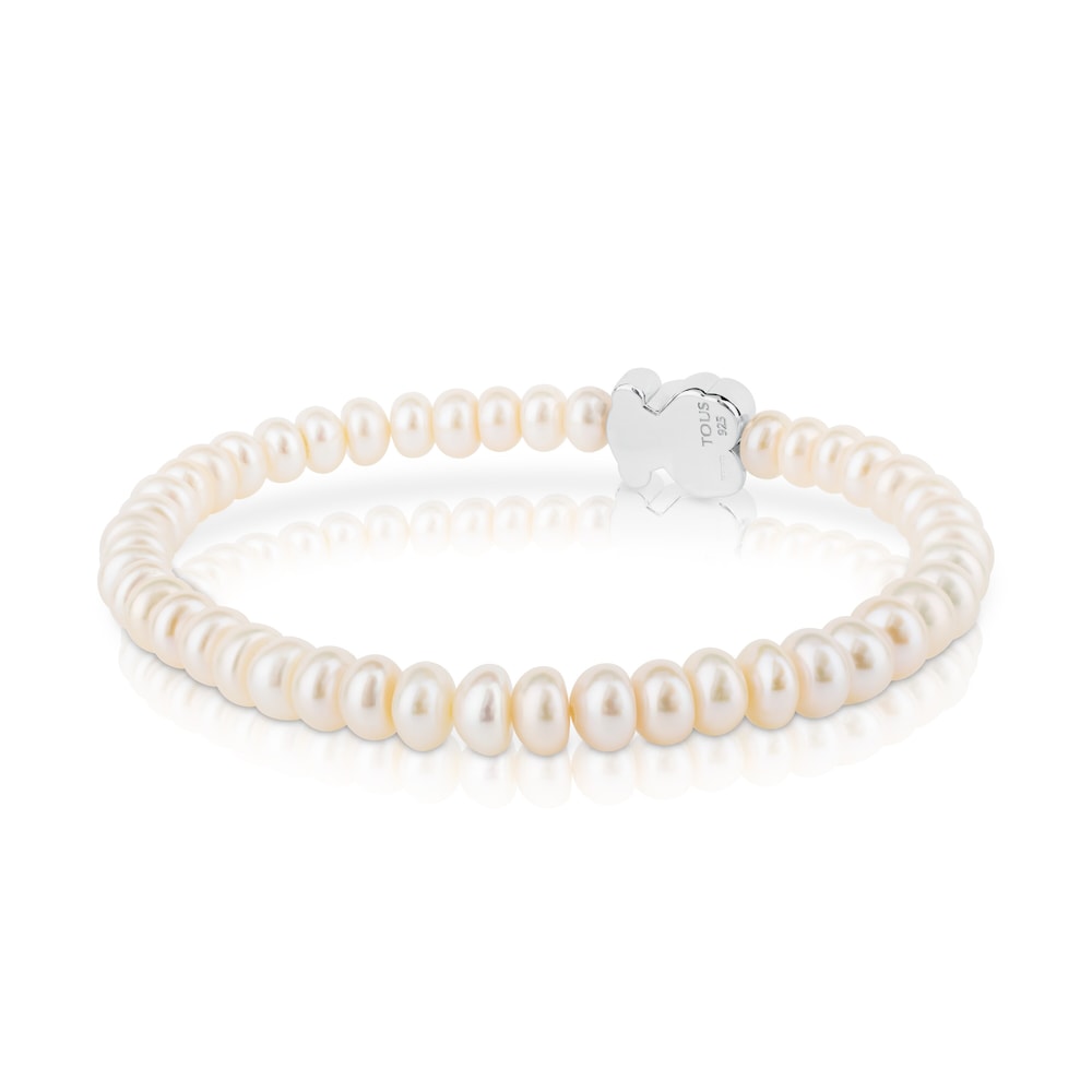 Sweet Dolls bear Bracelet with pearls and Silver Bear motif |