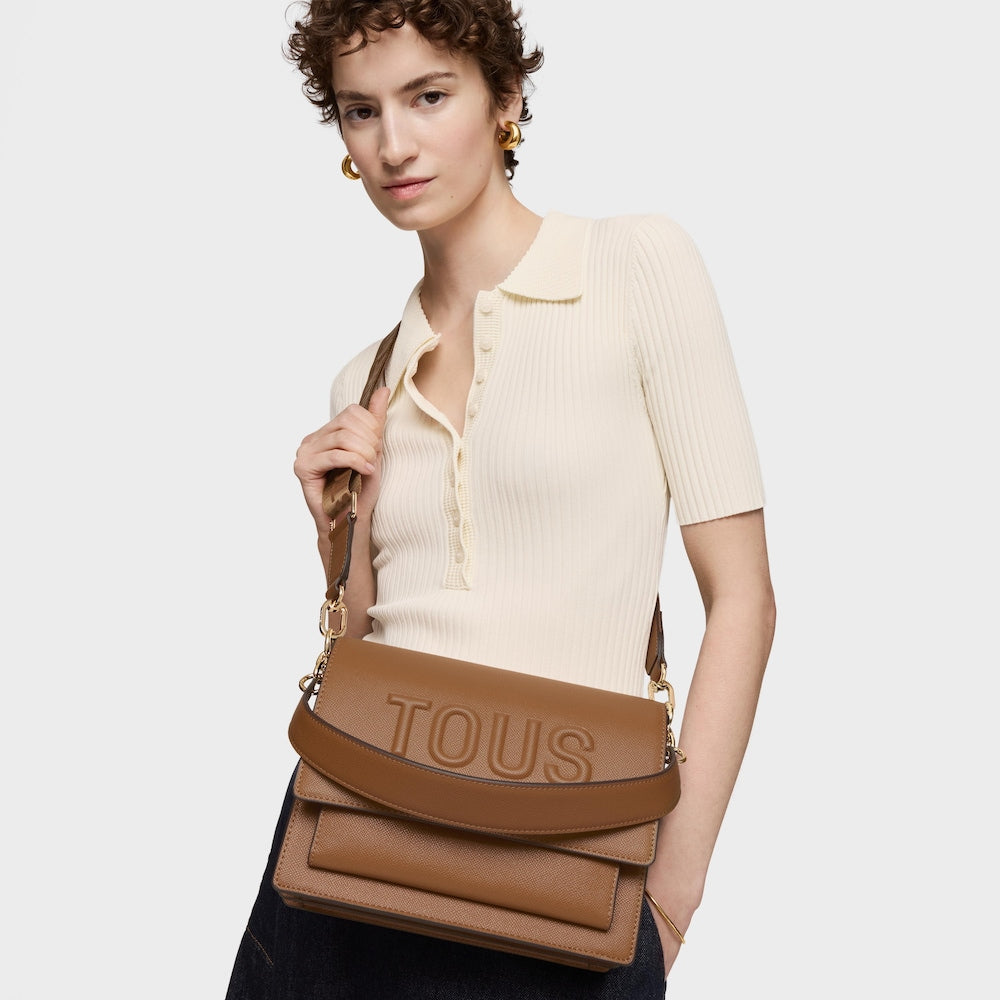 Medium camel-colored Audree Crossbody bag Brenda |