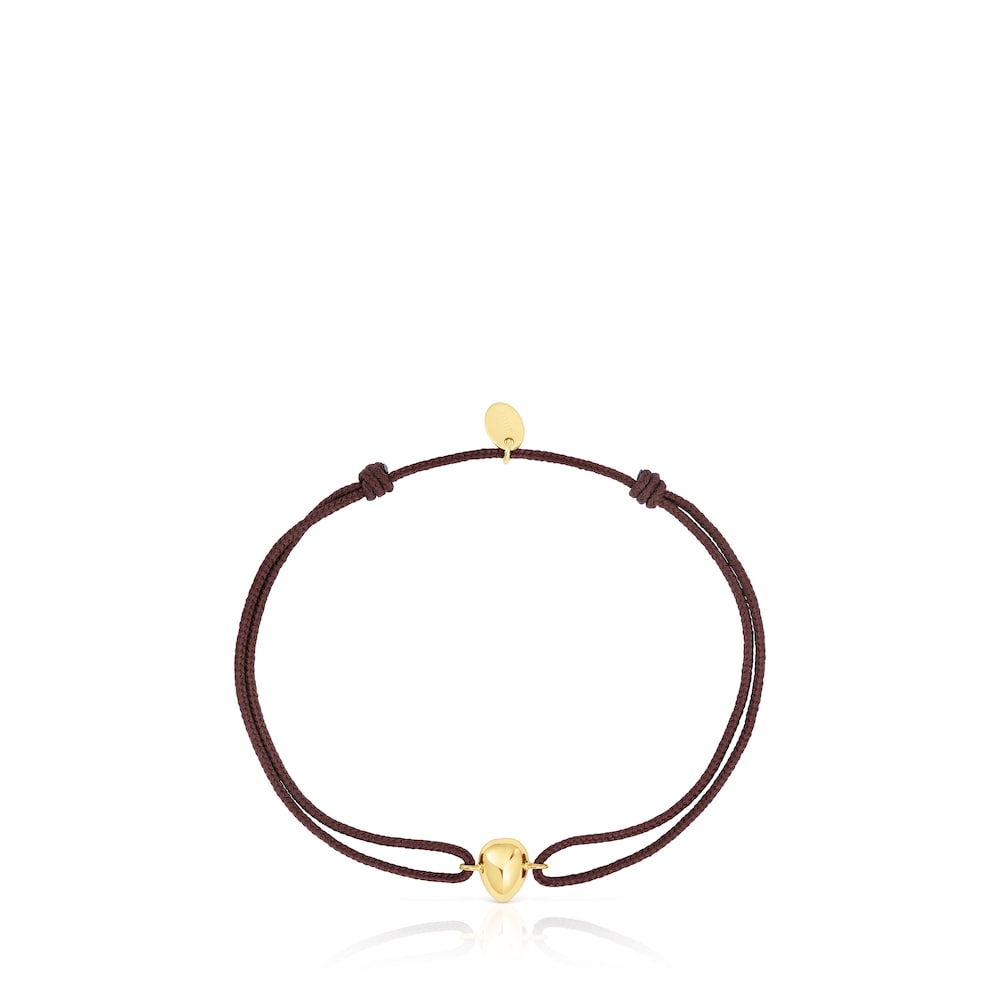 Gold and brown cord Teardrop bracelet Balloon