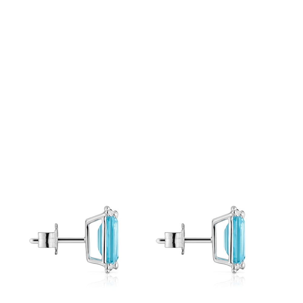 Silver Heart earrings with topaz Color Pills |