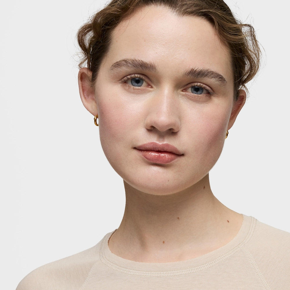 Silver vermeil Basics Hoop earrings with bear |