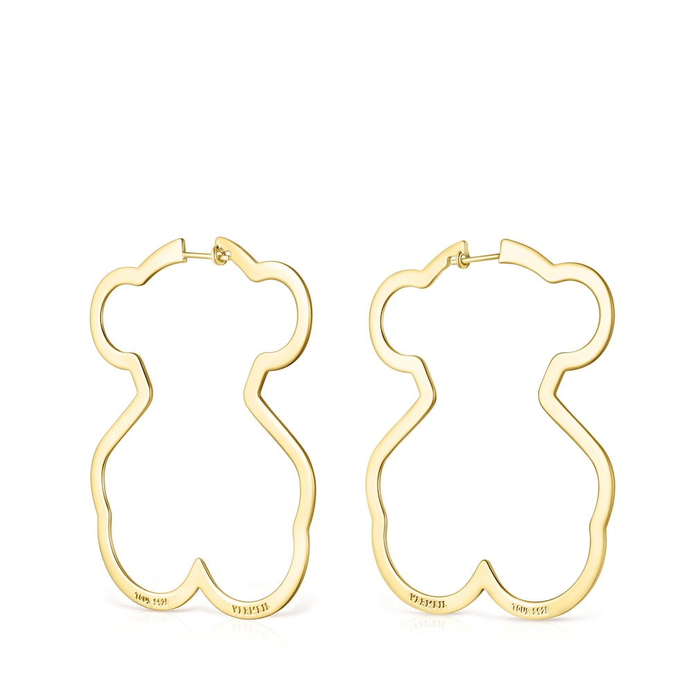 Silueta bear Earrings in Silver Vermeil |