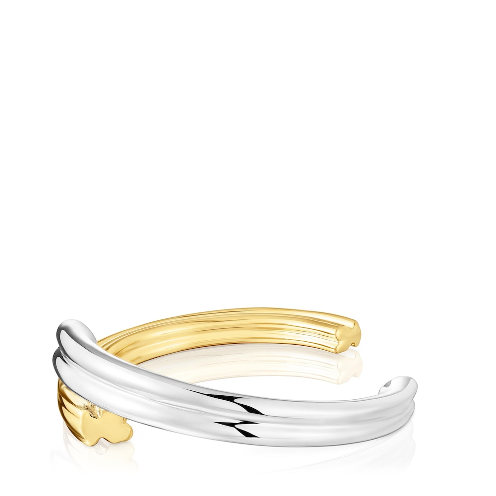 Wide two-tone Bangle with bear and heart motifs 1950 |