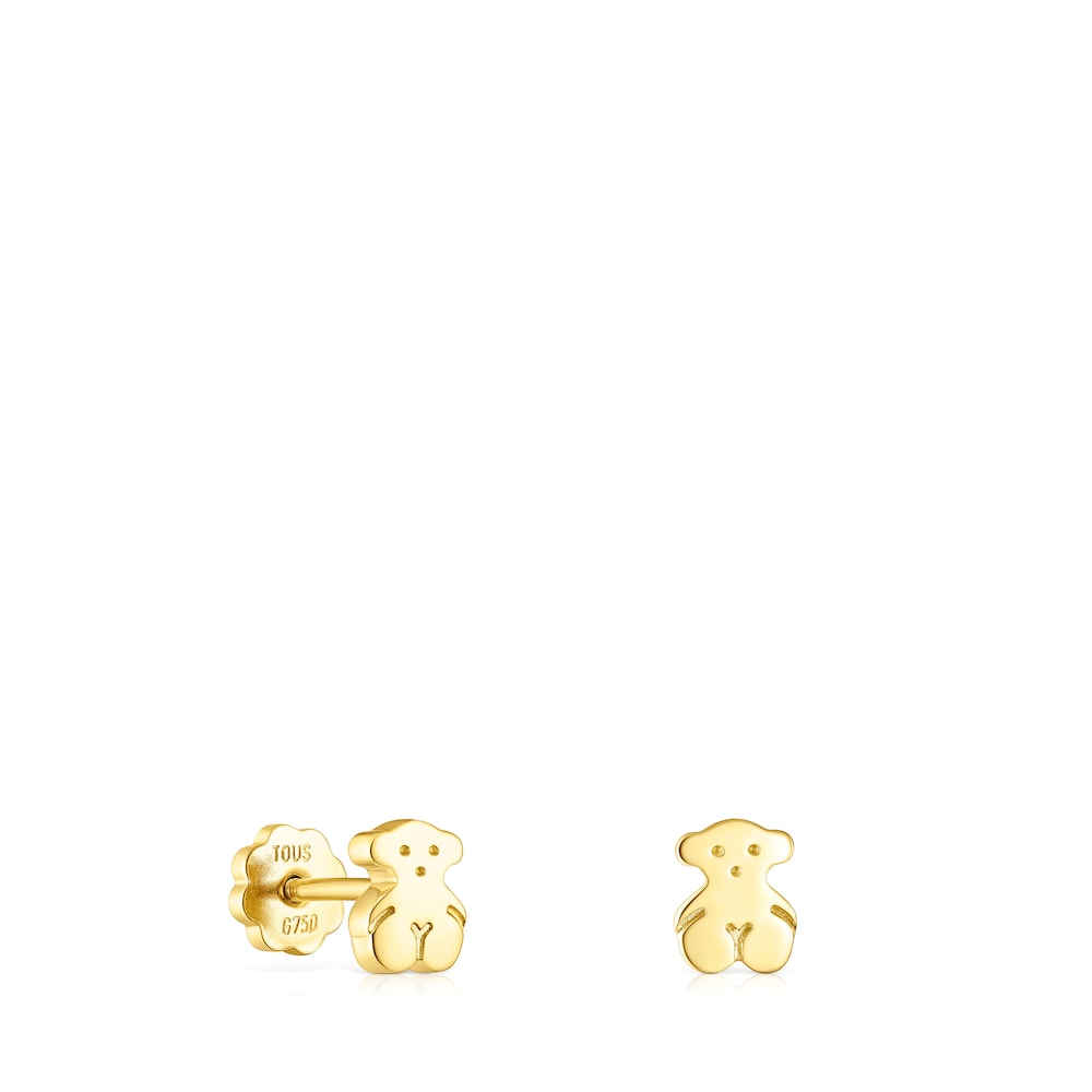 Gold Puppies Earrings Bear motif |