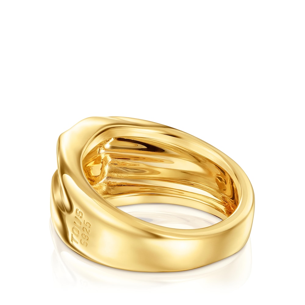 14 mm bear Signet ring with plating over silver Sweet Dolls |