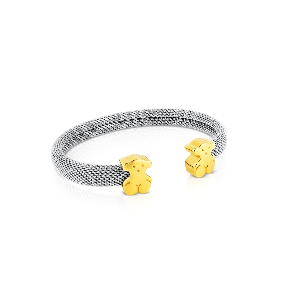 Mesh Steel and Gold Bangle