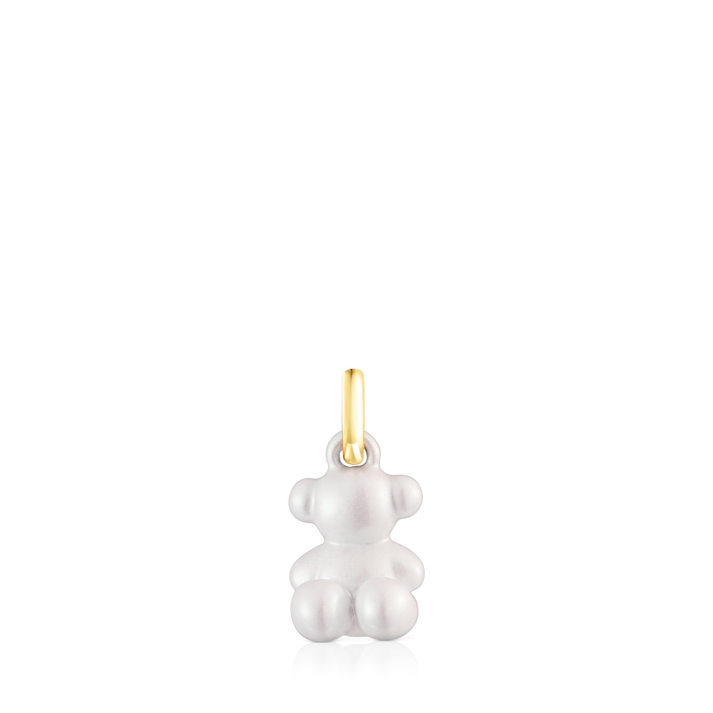Small Bold Bear white steel bear Pendant