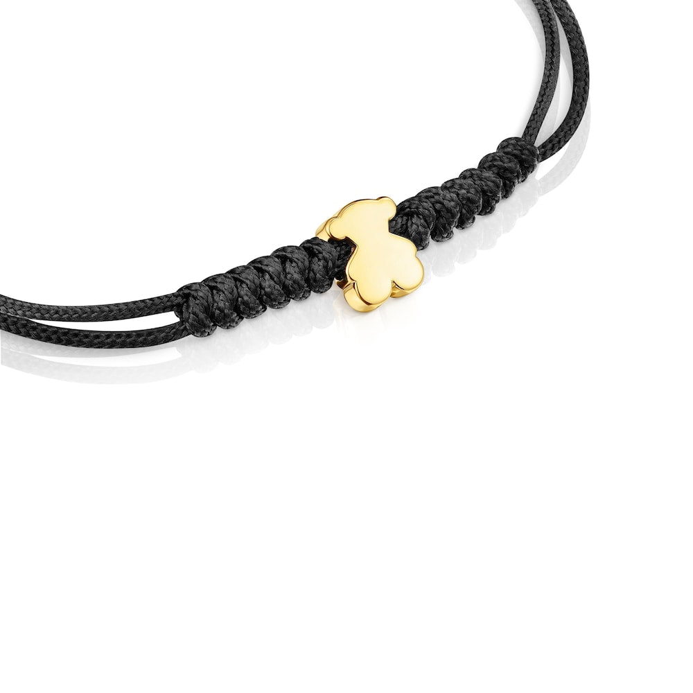 Gold and black nylon bear-motif Bracelet Sweet Dolls |