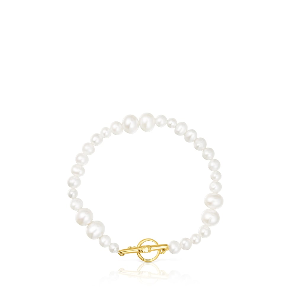 Cultured pearl Lure Bracelet with silver vermeil |