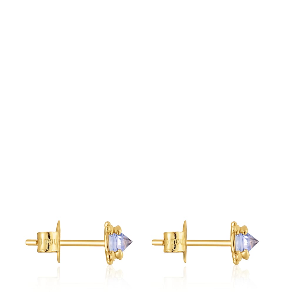Gold and tanzanite Earrings Color Pills |