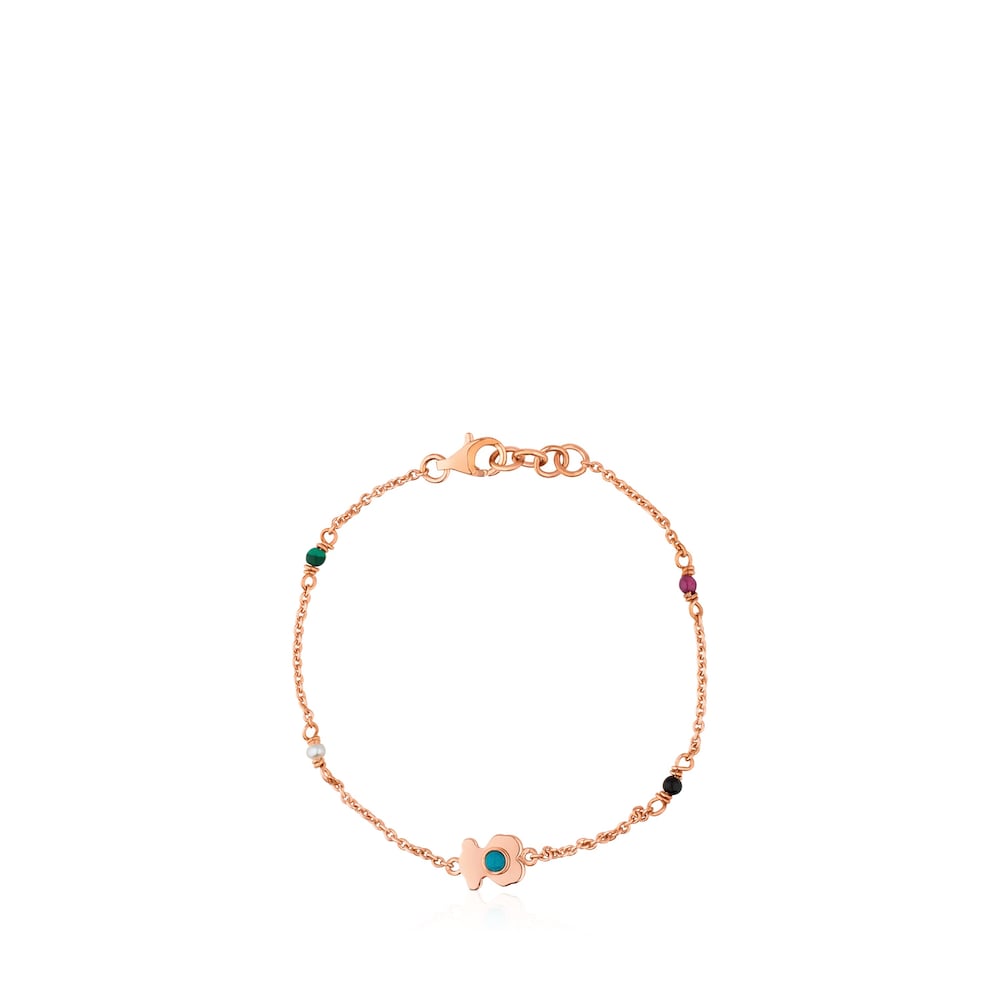 Rose Vermeil Silver Super Power Bracelet with Gemstones |