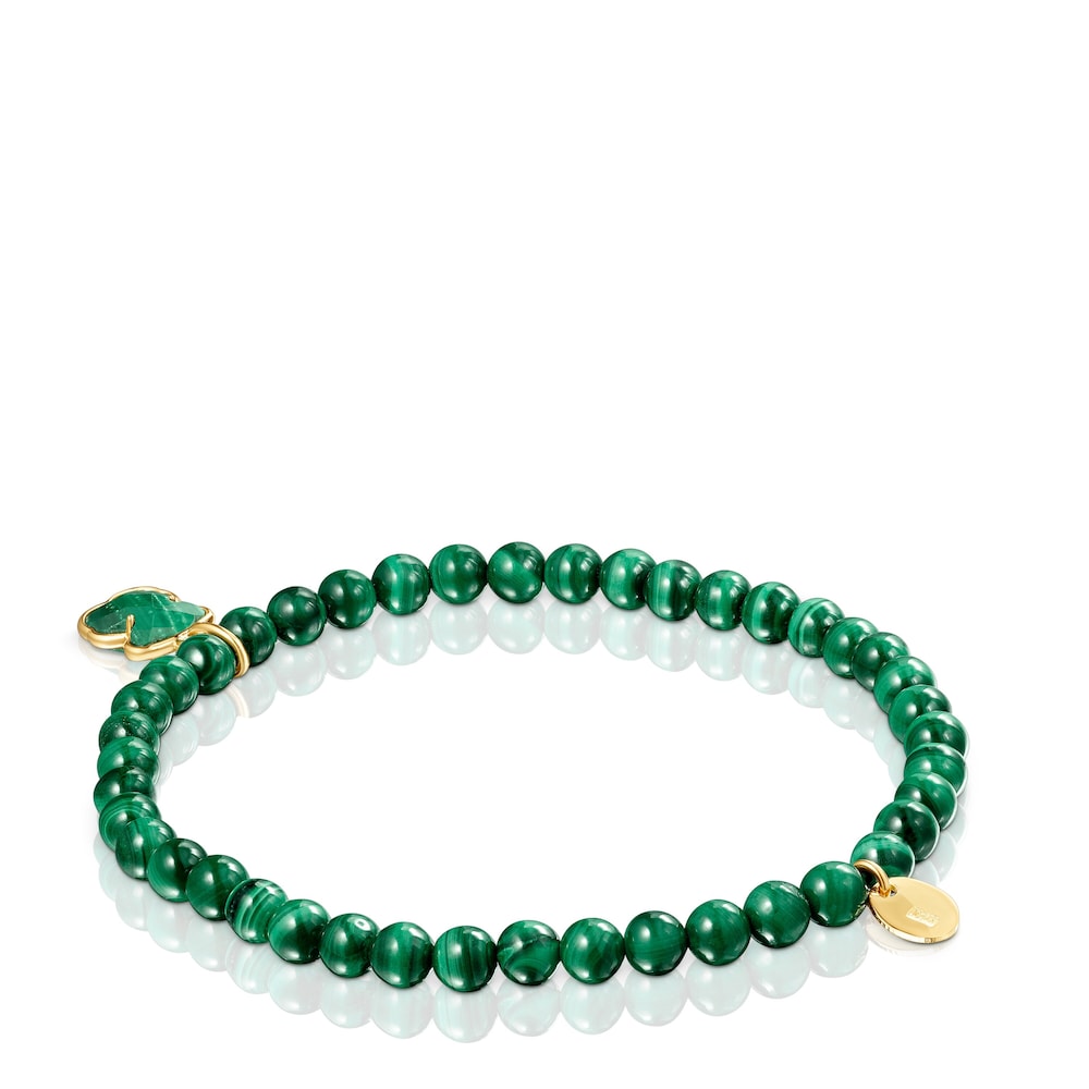 Silver Vermeil and Malachite Icon Color Bracelet |