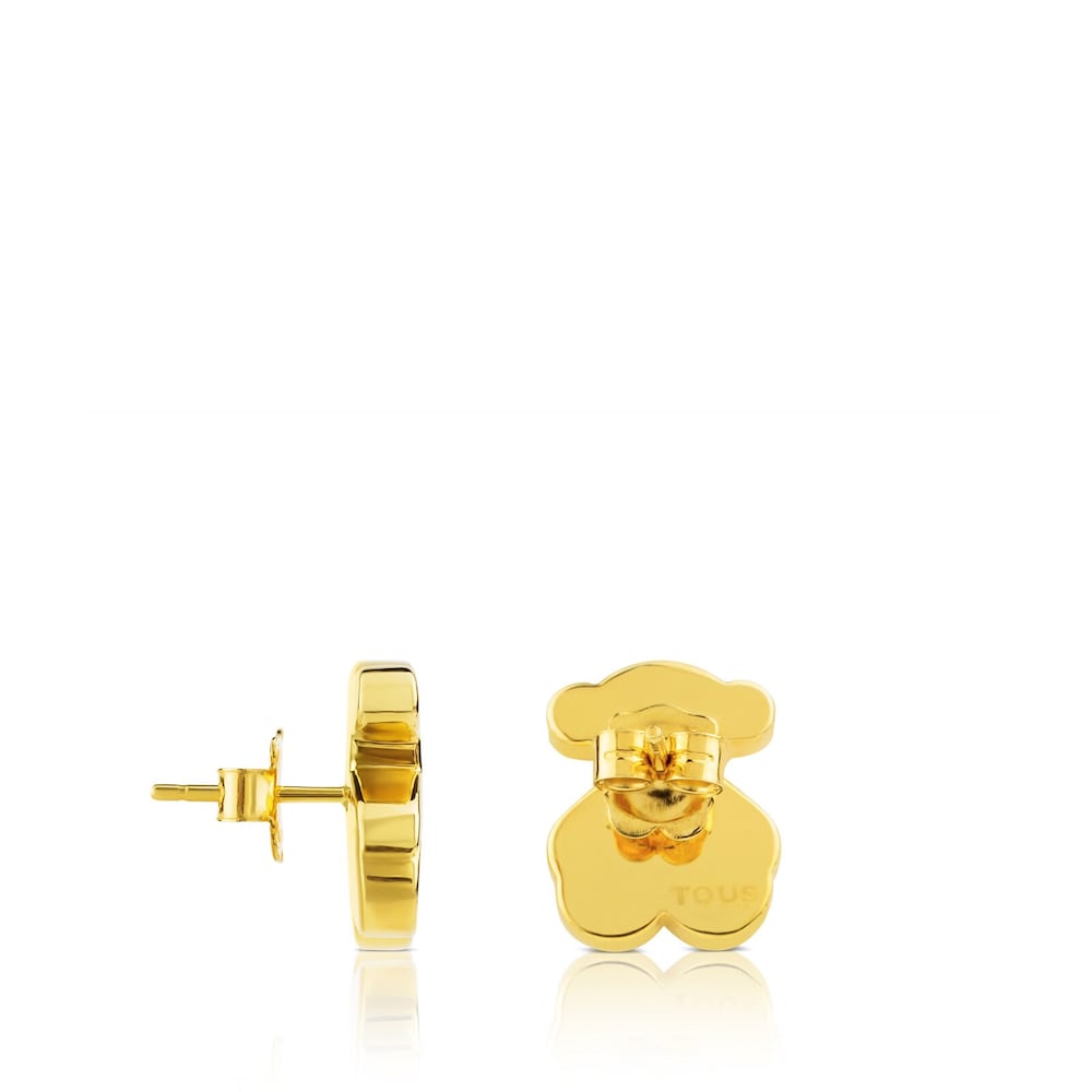 Gold Sweet Dolls Earrings big Bear motif Push back |