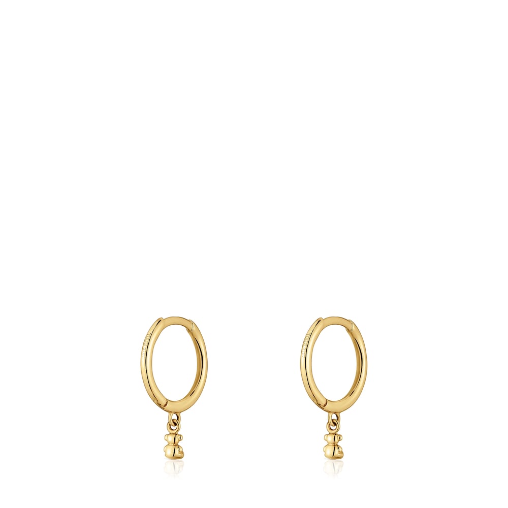 Gold and bear charm Hoop earrings Bold Bear |