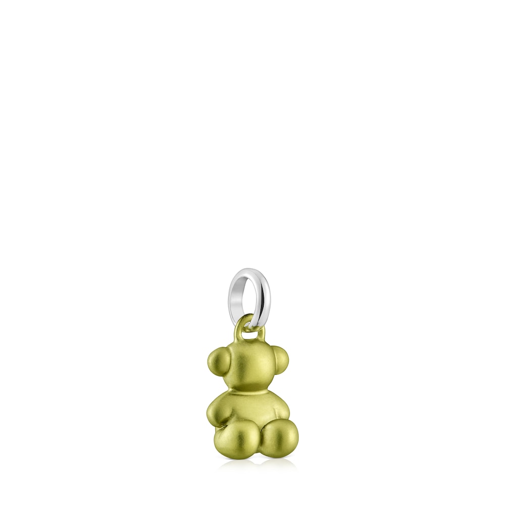 Small lime-green-colored steel bear Pendant Bold Bear |