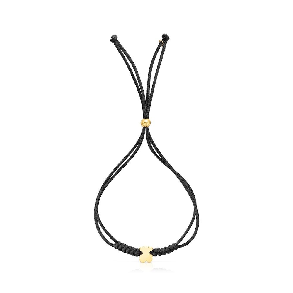 Gold and black nylon bear-motif Bracelet Sweet Dolls |