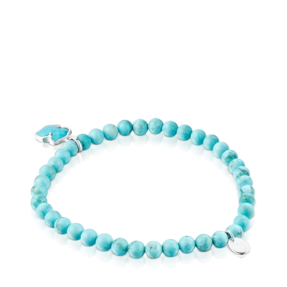 Silver and dyed magnesite Icon Color bracelet |